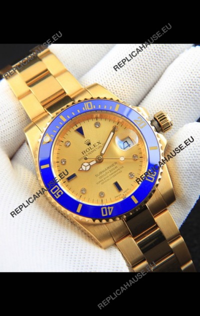 Rolex Submariner Japanese Replica Watch in Yellow Gold Casing 