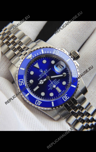 Rolex Submariner Japanese Replica Watch 904L Steel - Ceramic Bezel in Blue