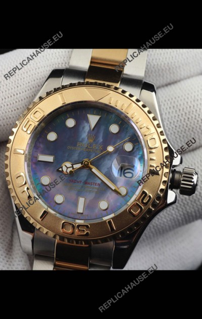 Rolex Yachtmaster Japanese Movement Watch in Two Tone Gold Casing - Pearl dial 37MM