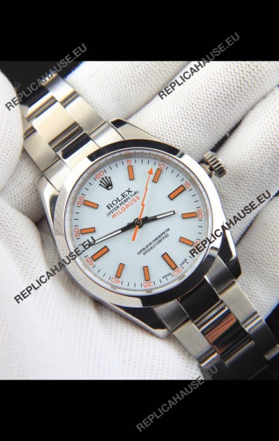 Rolex Milgauss Japanese Movement Replica Watch in White Dial 