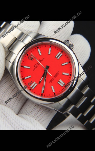 Rolex Oyster Perpetual Japanese Movement Replica Watch 41MM - Red Dial