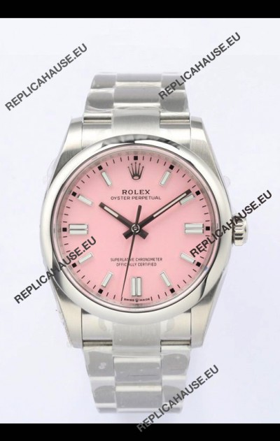 Rolex Oyster Perpetual REF#126000 36MM Swiss Movement Swiss Replica Pink Dial 904L Steel 1:1 Mirror Replica Watch