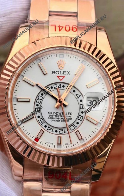 Rolex Sky-Dweller Everose Gold Oyster 42MM 1:1 Mirror Replica Watch 