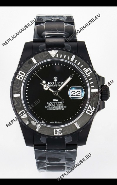 Rolex Submariner DiW DLC Coated Steel Casing Carbon Fiber Bezel Watch
