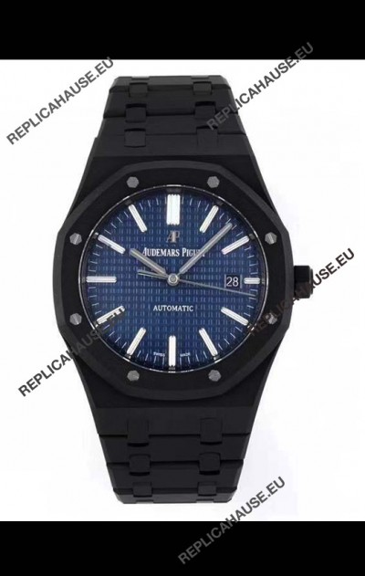 Audemars Piguet Royal Oak PVD Coated Swiss Replica Watch 3120 Swiss Movement - Blue Dial 