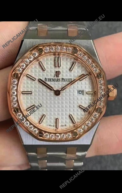 Audemars Piguet Royal Oak Quartz 33MM Swiss Watch Two Tone Swiss - 1:1 Mirror Replica Edition
