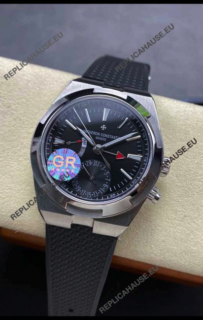 Vacheron Constantin Overseas Dual Time Stainless Steel 1:1 Mirror Swiss Replica Black Dial
