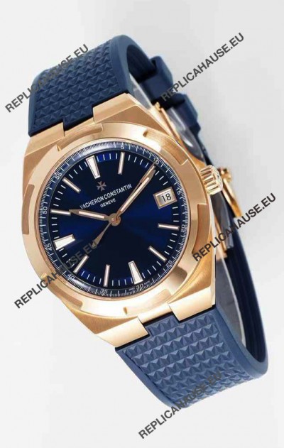 Vacheron Constantin Super Clone Overseas Edition Rose Gold Casing Rubber Strap