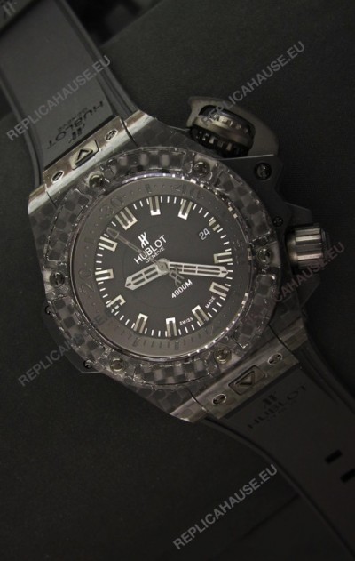 Hublot Diver 4000m Swiss Replica Watch Full Carbon Black Dial