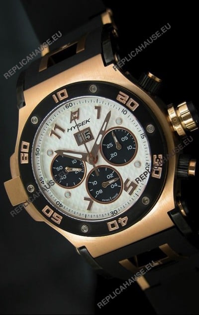 Hysek Abyss Explorer Steel Swiss Watch in Pink Gold Case