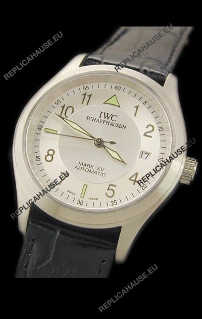 IWC Pilot MARK-XV Swiss Replica Watch in White Dial