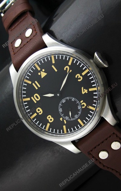 IWC Vintage Big Pilot Swiss Replica Watch in Black Dial