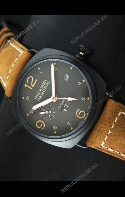 Panerai Radiomir PAM497 10 Days Japanese Replica Watch in PVD Case