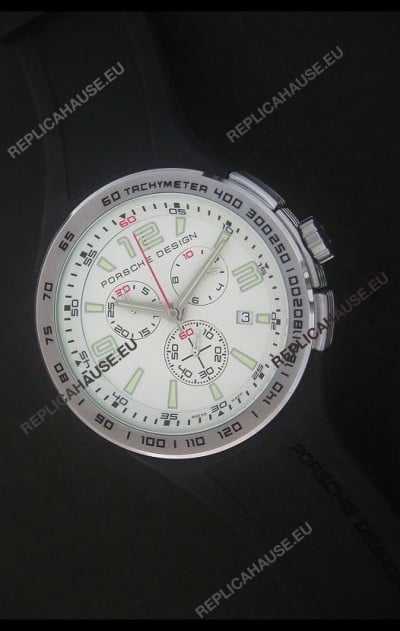 Porsche Design Flat Six P'6320 Japanese Watch in White Dial