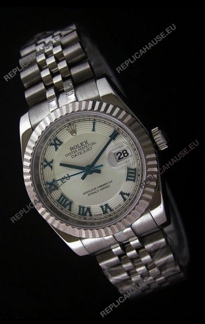 Rolex Datejust Mens Swiss Replica Watch in White Dial