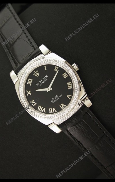 Rolex Cellini Japanese Replica Watch in Black Dial