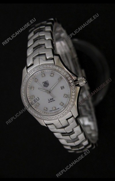 Tag Heuer Link Swiss Ladies Watch in Mother of Pearl White Dial