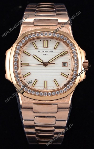 Patek Philippe Nautilus 5711/1R 1:1 Mirror Watch - Rounded Diamonds Bezel