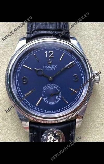 Rolex 1908 Perpetual in Steel Casing Blue Dial Swiss Replica Watch 