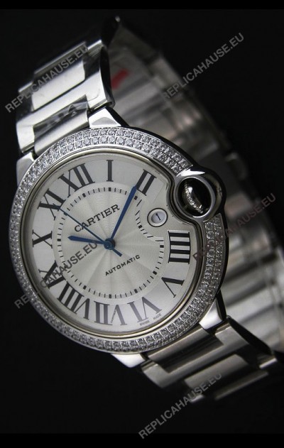 Cartier Ballon Bleu Swiss Replica Automatic Watch in White Dial