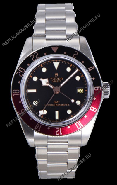 Tudor Black Bay GMT Black Dial Watch Black/Red Bezel Super Clone Watch 