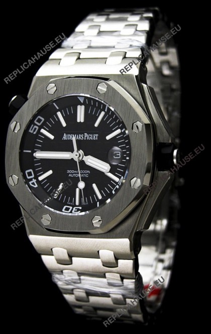 Audemars Piguet Royal Oak Scuba Swiss Watch in Black Dial