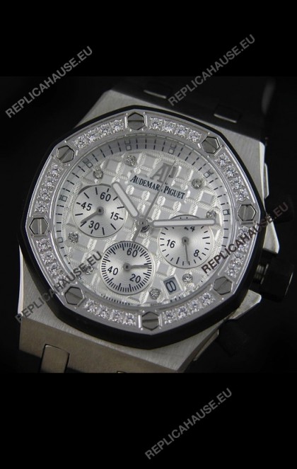Audemars Piguet Royal Oak Offshore Lady Alinghi Swiss Watch in White Checkered Dial