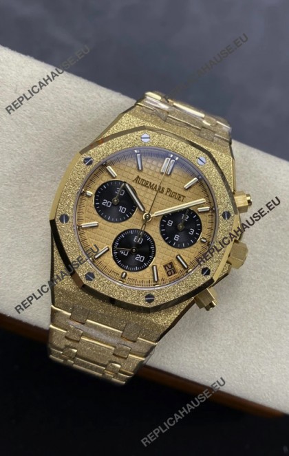 Royal Oak Chrono 26240 Frosted Yellow Gold Super Clone Watch