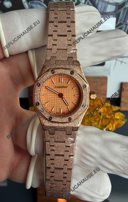 Royal Oak 67630OR Frosted Mini 23MM Rose Gold Super Clone Watch 