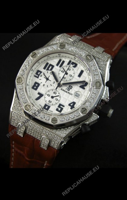 Audemars Piguet Royal Oak Offshore Quartz Watch with Diamonds Bezel