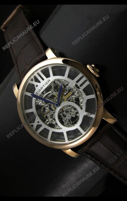 Cartier Ronde de Japanese Replica Watch in Skelton Grey Dial
