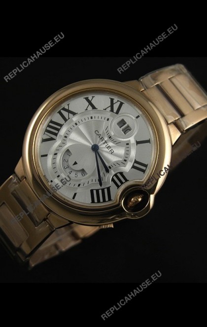 Cartier Ballon Blue de Japanese Replica Watch in Pink Gold Strap