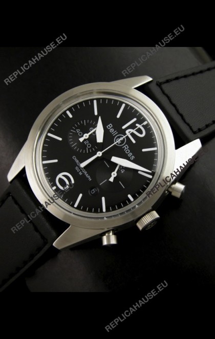 Bell and Ross BR126 Vintage Swiss Quartz Watch in Steel Case