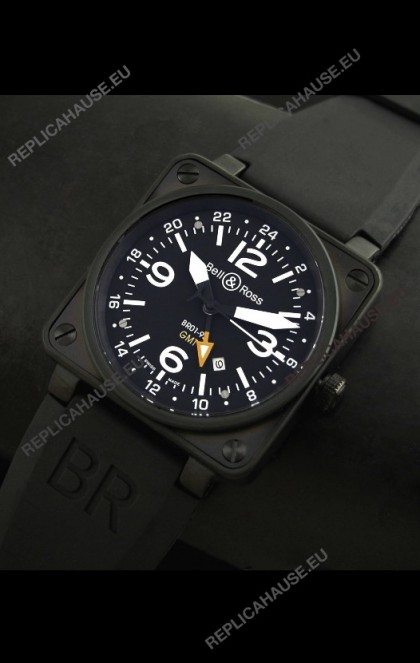 Bell and Ross BR01-93 GMT Japanese Replica Watch in PVD Case