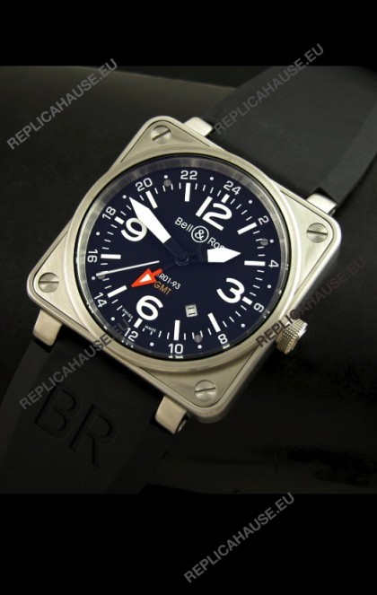 Bell and Ross BR01-93 GMT Japanese Replica Watch in Steel Case