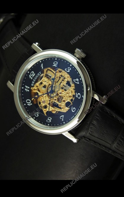 Breguet Classique Japanese Automatic Watch in Gold Skeleton Dial - Arabic Hour Numerals