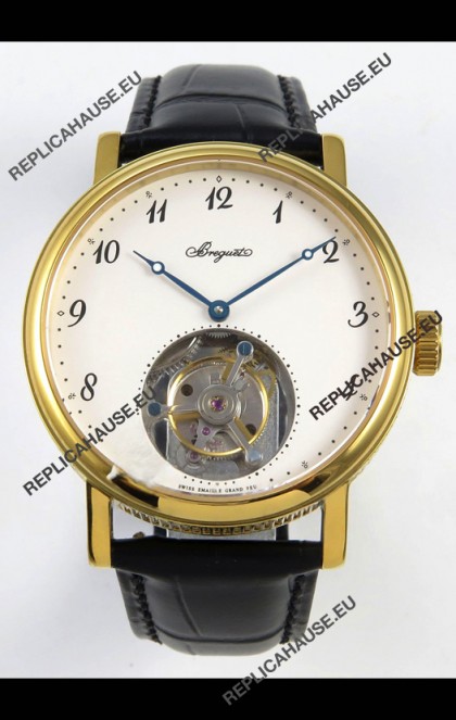 Breguet Classique Tourbillon Yellow Gold Numerals Dial Super Clone Watch 