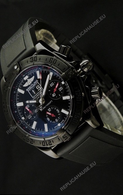 Breitling Blackbird Swiss Replica Watch in PVD Casing Black Dial