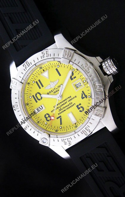 Breitling Seawolf Swiss Automatic Watch in Yellow Dial