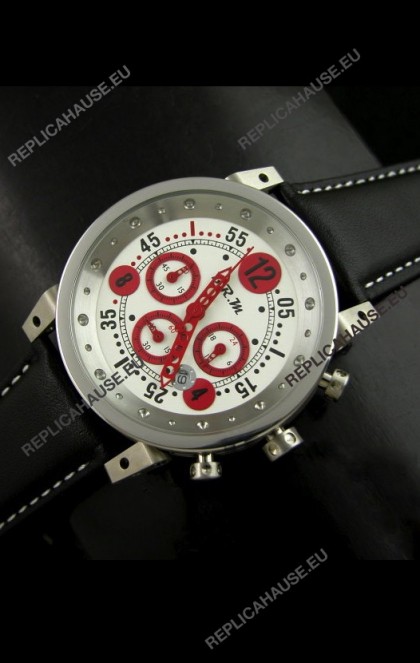 B.R.M.0011G6 Japanese Replica Quartz Watch in White&Red Dial