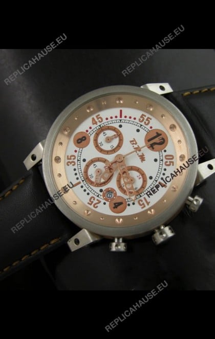 B.R.M.0011G6 Japanese Replica Quartz Watch in Black&Rose Gold Dial