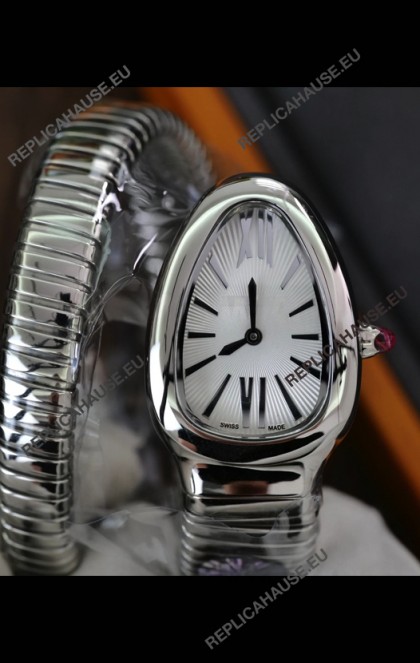 Serpenti Stainless Steel White Dial Super Clone Watch