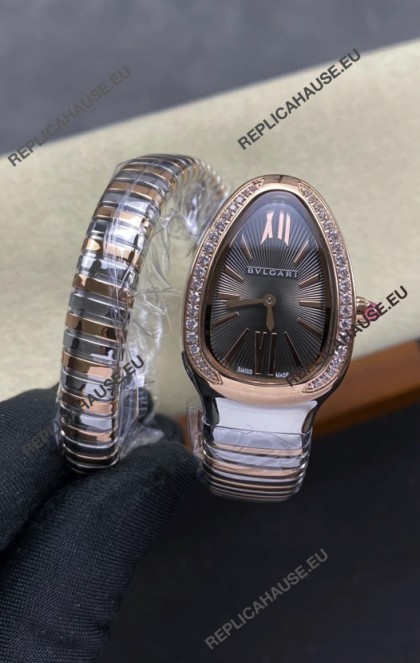 Serpenti Two Tone Grey Dial Super Clone Replica Watch