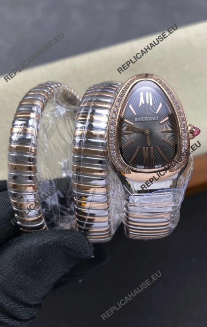 Serpenti Tubogas Double Spiral Grey Dial Two Tone Super Clone Watch 