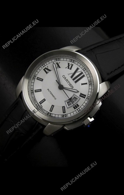 Cartier Calibre de Cartier Swiss Replica Automatic Watch in White Dial