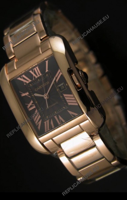 Cartier Tank Anglaise Mid Sized Swiss Watch Pink Gold - 1:1 Mirror Replica Watch