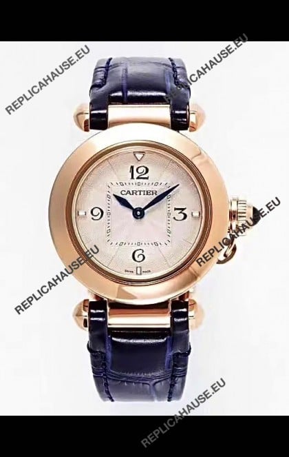 Pasha De Cartier Rose Gold Casing Watch 30MM Super Clone Watch 