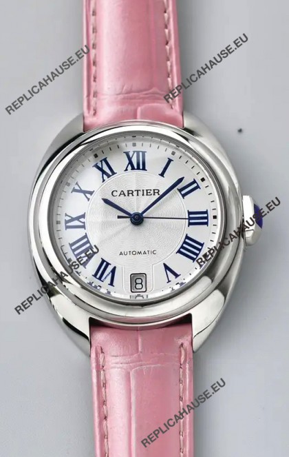 Cle De Cartier 40MM Automatic Super Clone Watch Pink Strap
