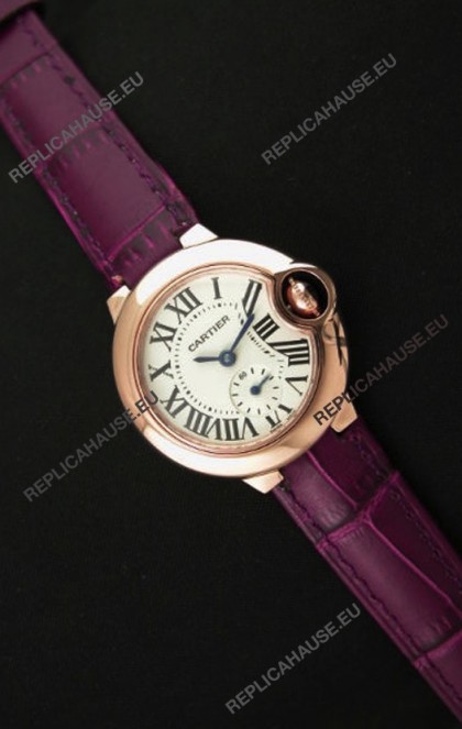 Cartier Swiss Ladies Replica Watch in Rose Gold Casing