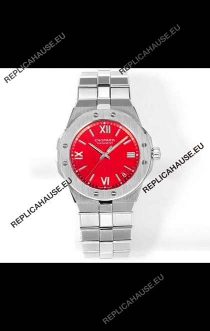 Chopard Alpine Eagle Stainless Steel Red Dial Super Clone Replica Watch